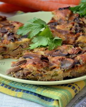 Ароматный грибной кекс-пирог