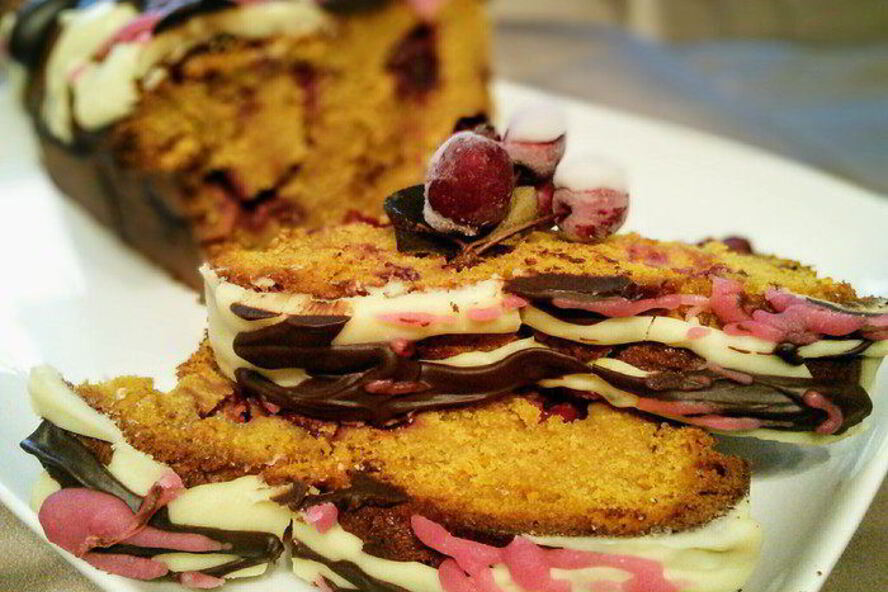 Рецепт карамельный кекс с вишней