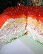 Кекс с красной рыбой и сыром