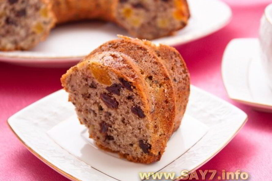 Рецепт кекс с курагой, изюмом и орехами