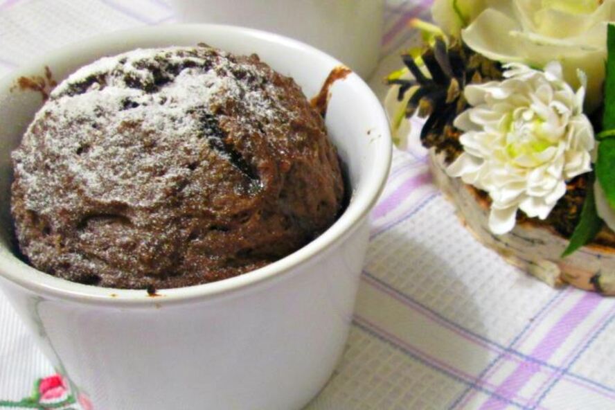 Рецепт кекс с творогом в микроволновке за 3 минуты