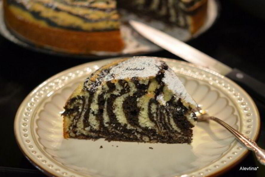 Рецепт кекс зебра