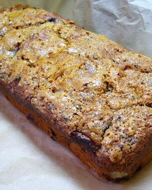 Постный кекс с бананами, шоколадом и кленовым сиропом