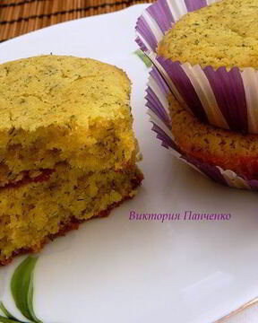 Закусочные кексы из кукурузной муки с укропом