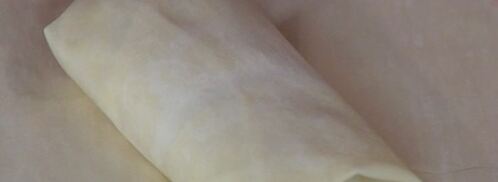 хрустящие конвертики с фетой, ветчиной и финиками. Шаг 5