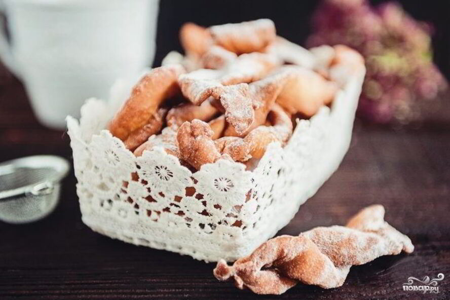 Рецепт хворост на молоке