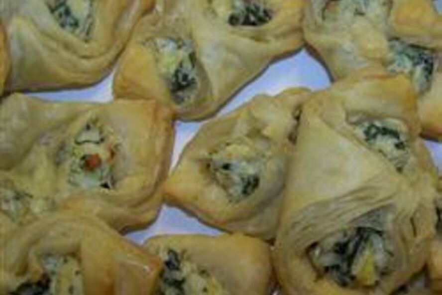 Рецепт конвертики с артишоками и шпинатом