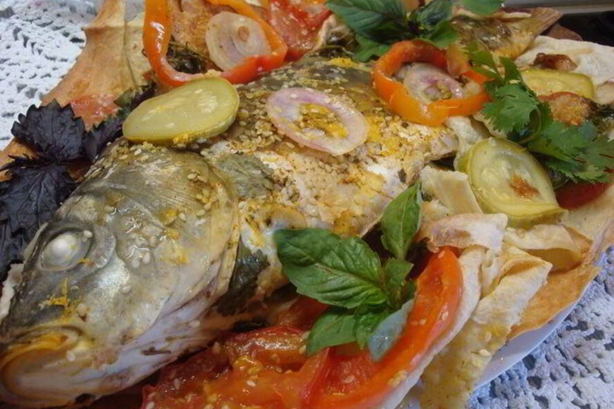 Рецепт фирменный карп в лаваше