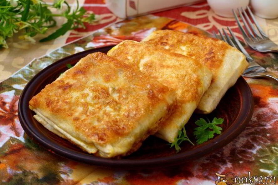 Рецепт конвертики из лаваша с ветчиной и сыром