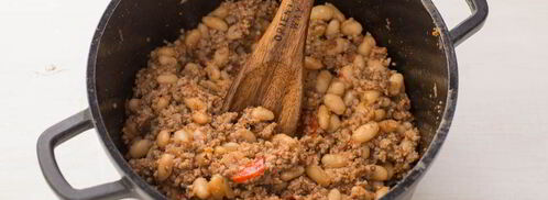 конвертики с мясом и фасолью в лаваше. Шаг 6