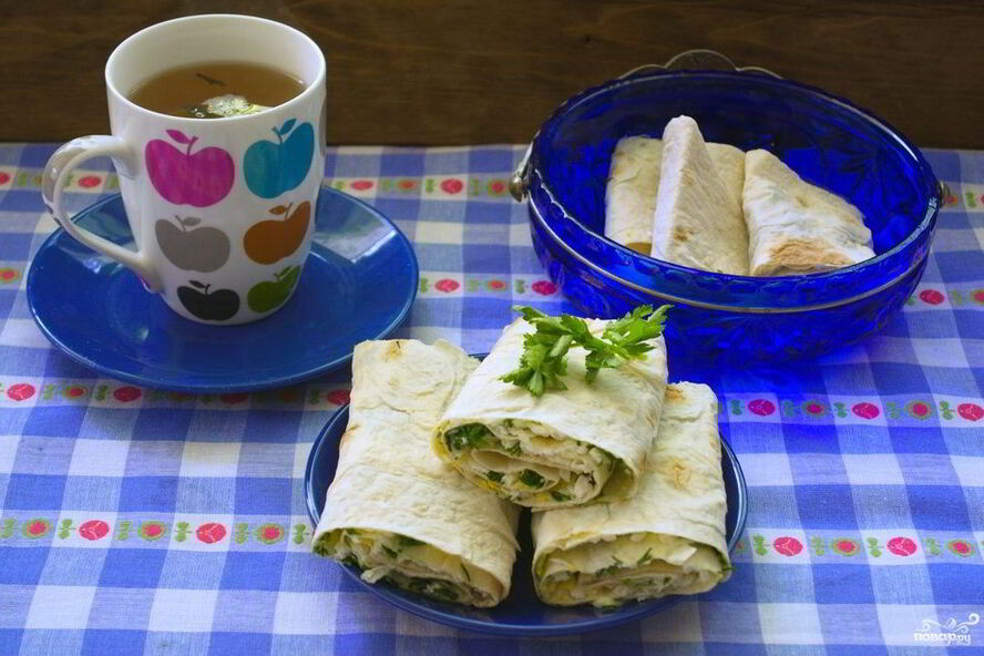 Рецепт лаваш с брынзой и зеленью