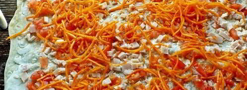 лаваш с корейской морковкой и ветчиной. Шаг 9