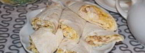 лаваш с курицей и яйцом. Шаг 6