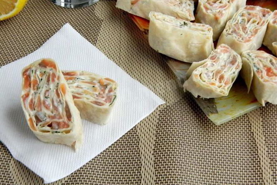 Рецепт лаваш с семгой и творожным сыром