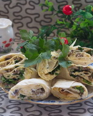 Лаваш с шампиньонами