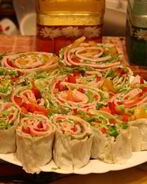 Лаваш с ветчиной и плавленым сыром