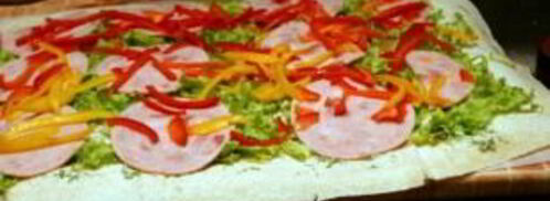 лаваш с ветчиной и плавленым сыром. Шаг 6