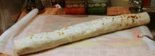 лаваш с ветчиной и плавленым сыром. Шаг 7