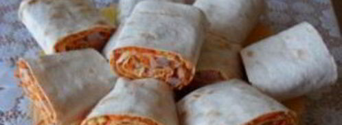 рулетики из лаваша с морковкой. Шаг 3