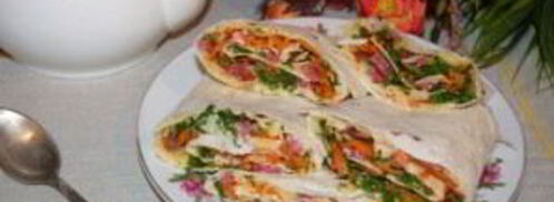 закуска из лаваша с корейской морковкой. Шаг 5