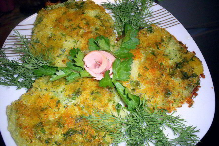 Рецепт картофельные лепешки с сыром и зеленью
