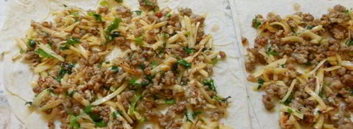 лепешки из лаваша с мясом и сыром. Шаг 4