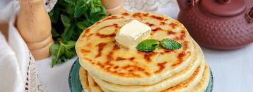 лепешки с сыром и зеленью на сковороде. Шаг 20