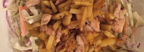 сочная пита с курицей и салатом. Шаг 5