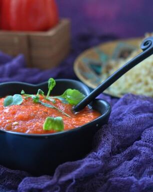 Турецкий острый соус из печеных овощей к крупам и лепешкам