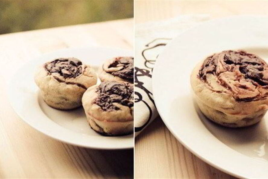 Рецепт домашние маффины с бананом и нутеллой