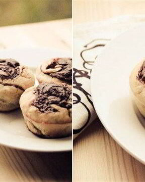 Домашние маффины с бананом и нутеллой