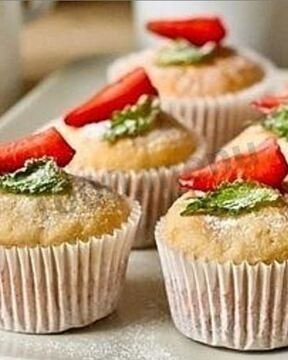 Маффины на клубничном йогурте