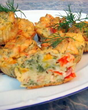 Маффины с беконом и болгарским перцем