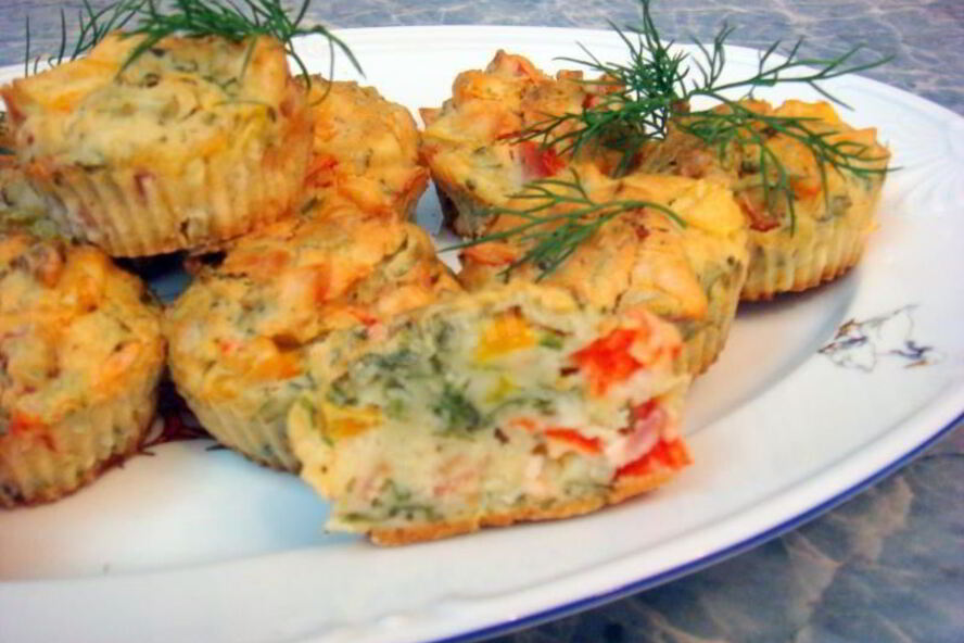 Рецепт маффины с беконом и болгарским перцем