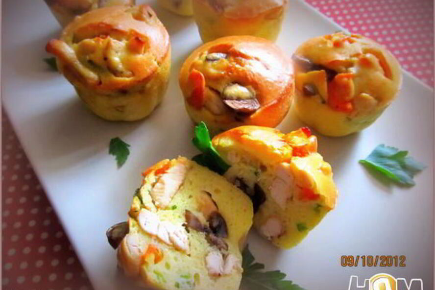 Рецепт маффины с курицей и грибами