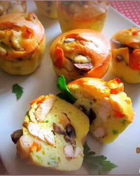 Маффины с курицей и грибами