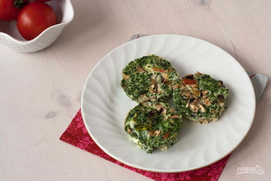 Рецепт маффины с помидорами и шпинатом