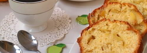 манник с яблоками на кефире. Шаг 11