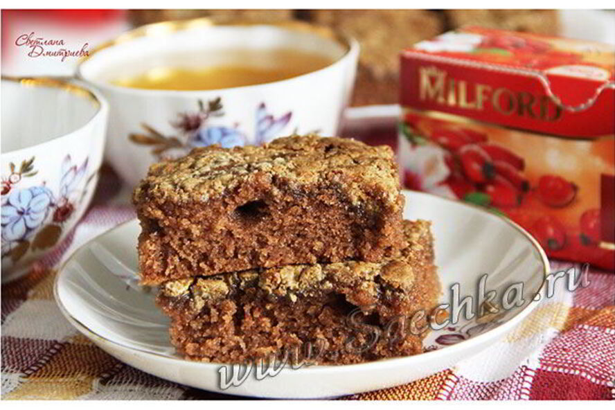 Рецепт шоколадного манника ны кефире с халвоя