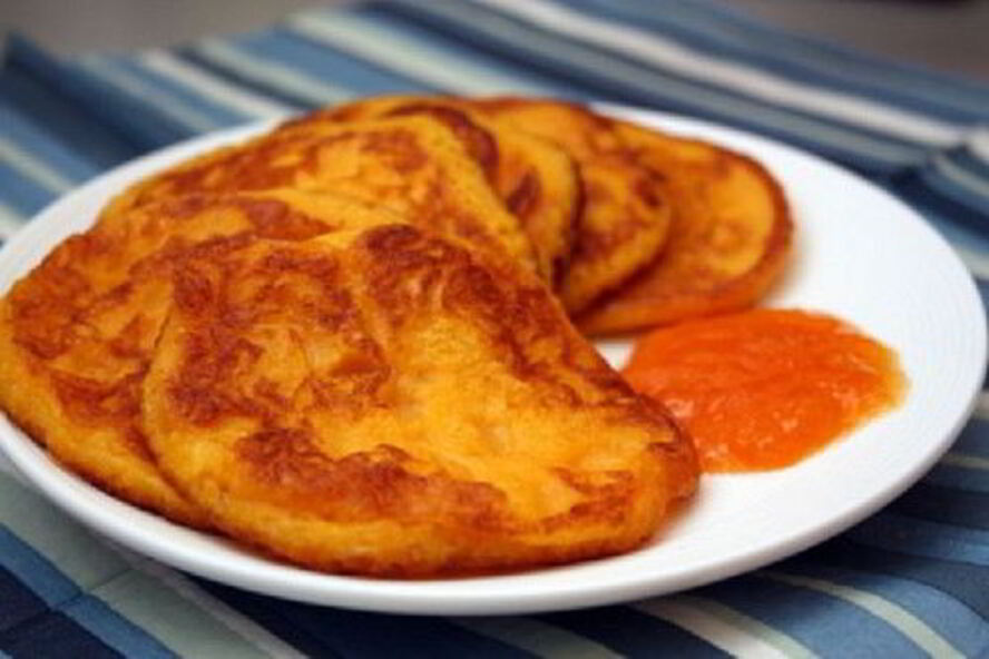 Рецепт домашние тыквенные оладьи с яблоками