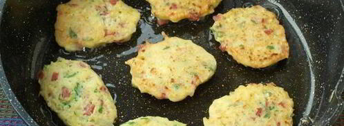 кабачковые оладьи с колбасой. Шаг 6