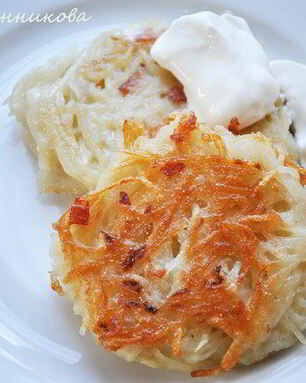 Картофельные оладьи с беконом