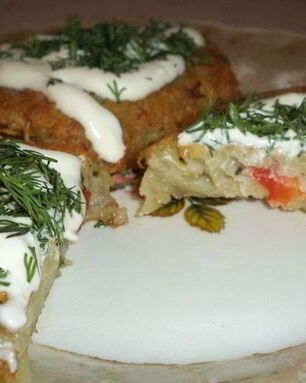 Картофельные оладьи со сладким перцем