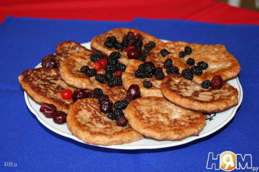 Рецепт низкокалорийных оладий с пшеничными отрубямей