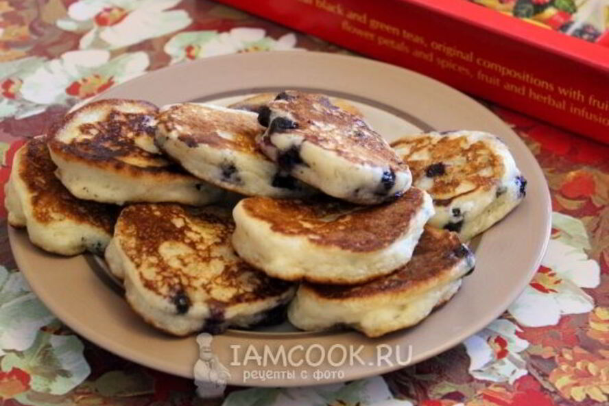 Рецепт оладьи без яиц с ягодами