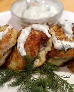 Оладьи из кабачков и фарша на воде