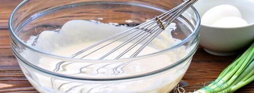 оладьи с зеленым луком и яйцом. Шаг 4