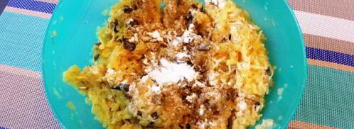 овощные оладьи с шампиньонами. Шаг 5