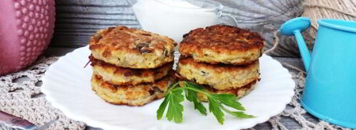 овощные оладьи с шампиньонами. Шаг 7