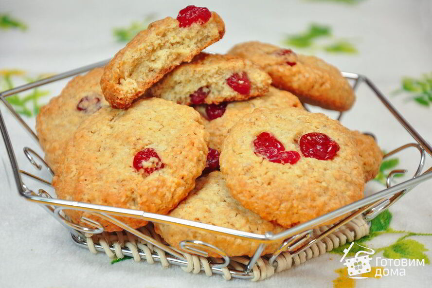 Рецепт овсяное печенье с вишней